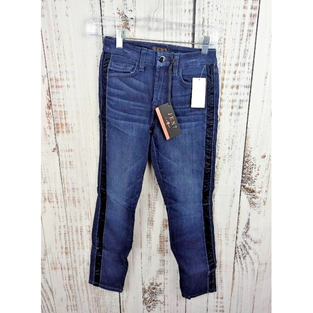 Jen 7 For All Mankind Womens Mid Rise Ankle Skinny Jeans Dark Wash Size 2